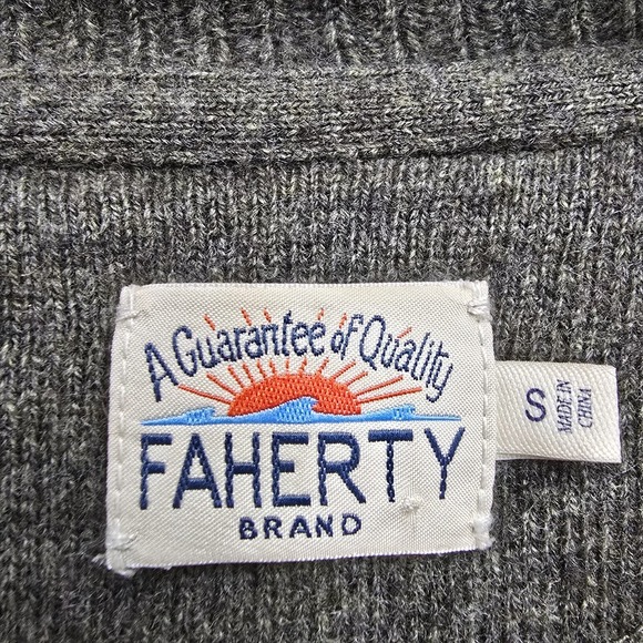 Faherty‎ Sweater Mens Small Green Long Sleeve Crew Neck Wool Cashmere READ - Picture 4 of 12